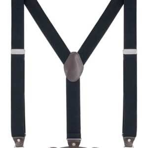 Suspenders for Men with Swivel Hooks and Adjustable Braces, Suitable for Heavy Duty, Big and Tall, Black (Black)