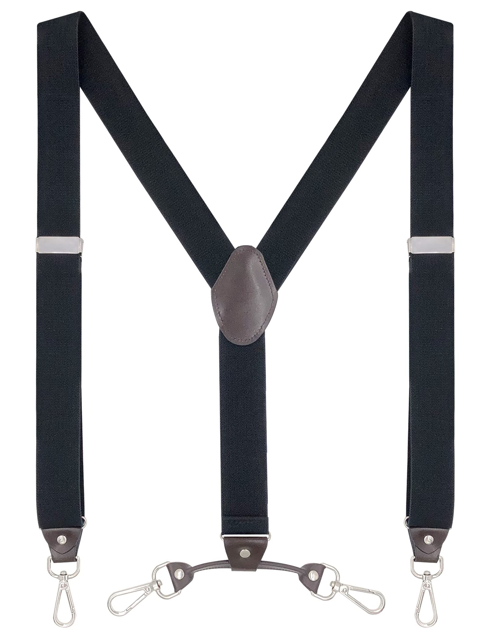 Suspenders for Men with Swivel Hooks and Adjustable Braces, Suitable for Heavy Duty, Big and Tall, Black (Black)