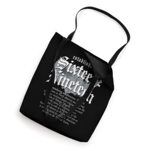 Project Sixteen-Nineteen Established Black American Map Tote Bag