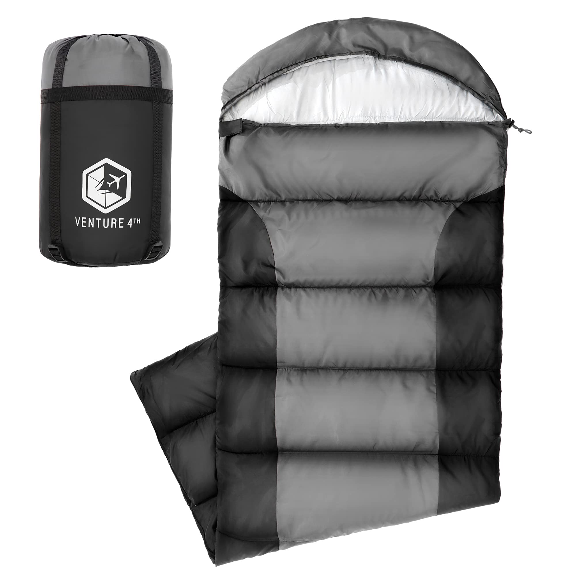 VENTURE 4TH Backpacking Warm Sleeping Bag with Self Inflating Sleeping Pad for Adults & Kids – Ideal for Hiking, Camping & Outdoor Adventures