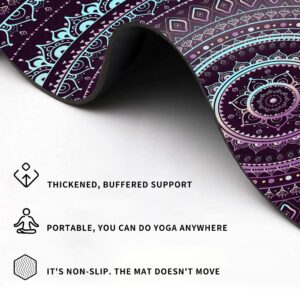 Cifupy Yoga Mat Double-Sided Non Slip Exercise Mat Eco Friendly TPE Fitness Exercise Mat With Carrying Strap & Storage Bag Workout Mat for Yoga, Pilates and Floor Exercises