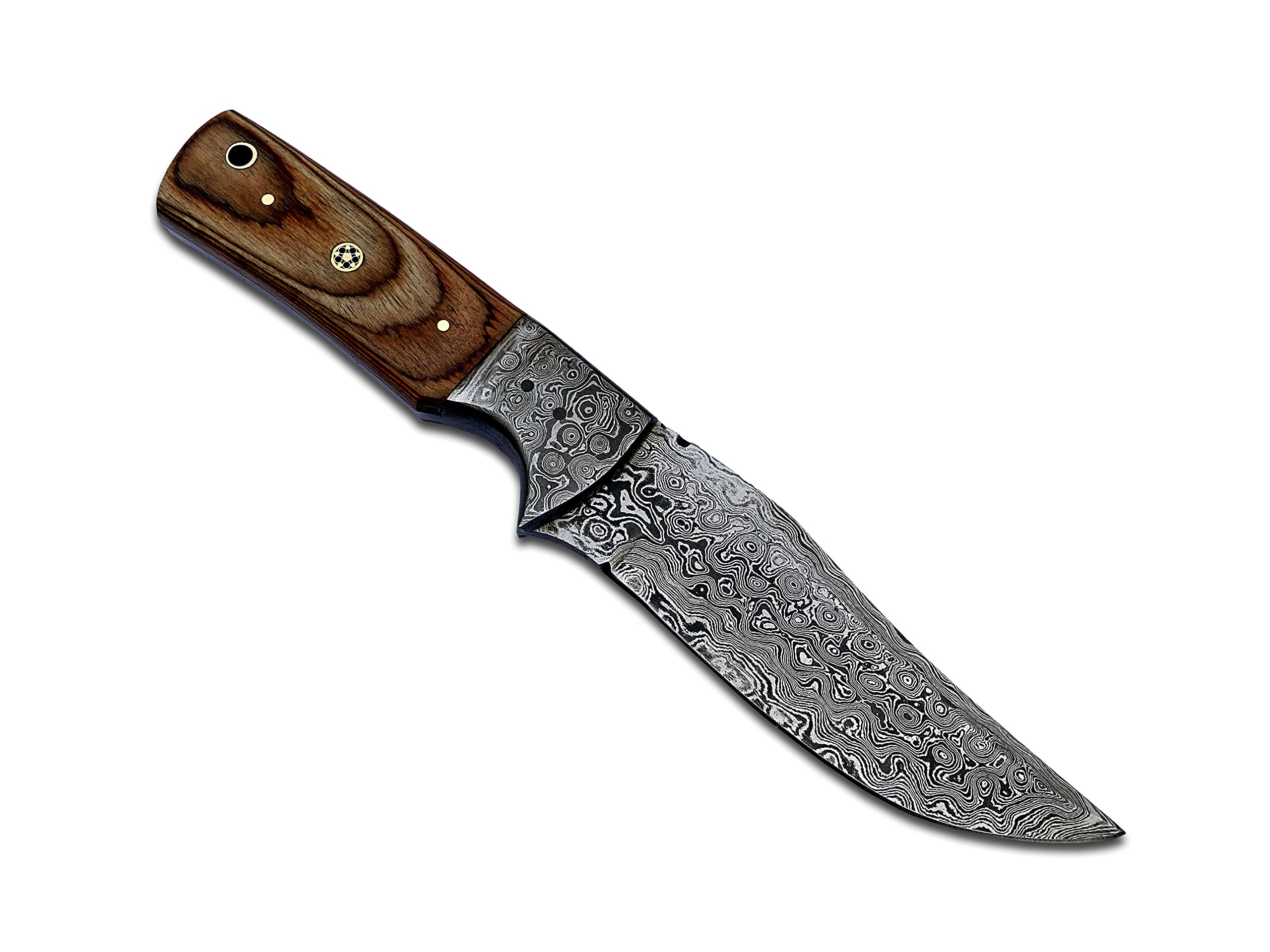 PAL 2000 KNIVES DAM-6010 Handmade Damascus Steel Knife laminate wood with Leather Sheath