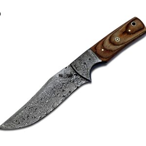 PAL 2000 KNIVES DAM-6010 Handmade Damascus Steel Knife laminate wood with Leather Sheath