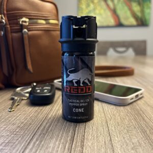 NW Self Defense Products Redd, Tactical OC/CS Pepper Spray - Flip Top Cone (2 oz)