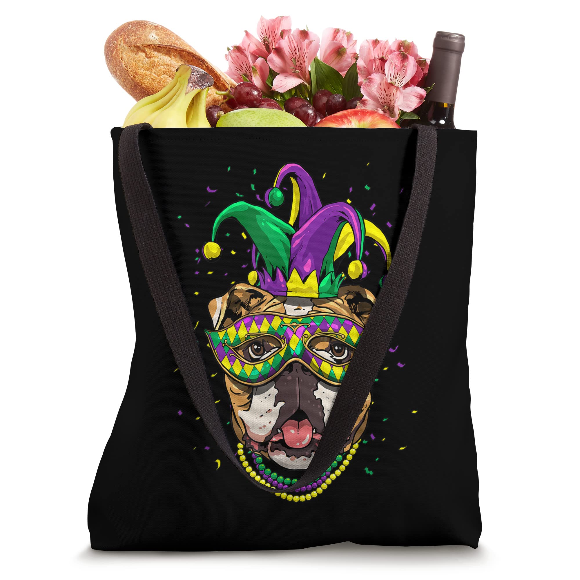 Mardi Gras English Bulldog - Mardi Gras Costume Tote Bag