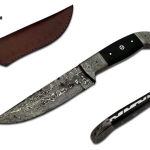 PAL 2000 KNIVES BOW-6015 Handmade Damascus Steel Knife with Sheath