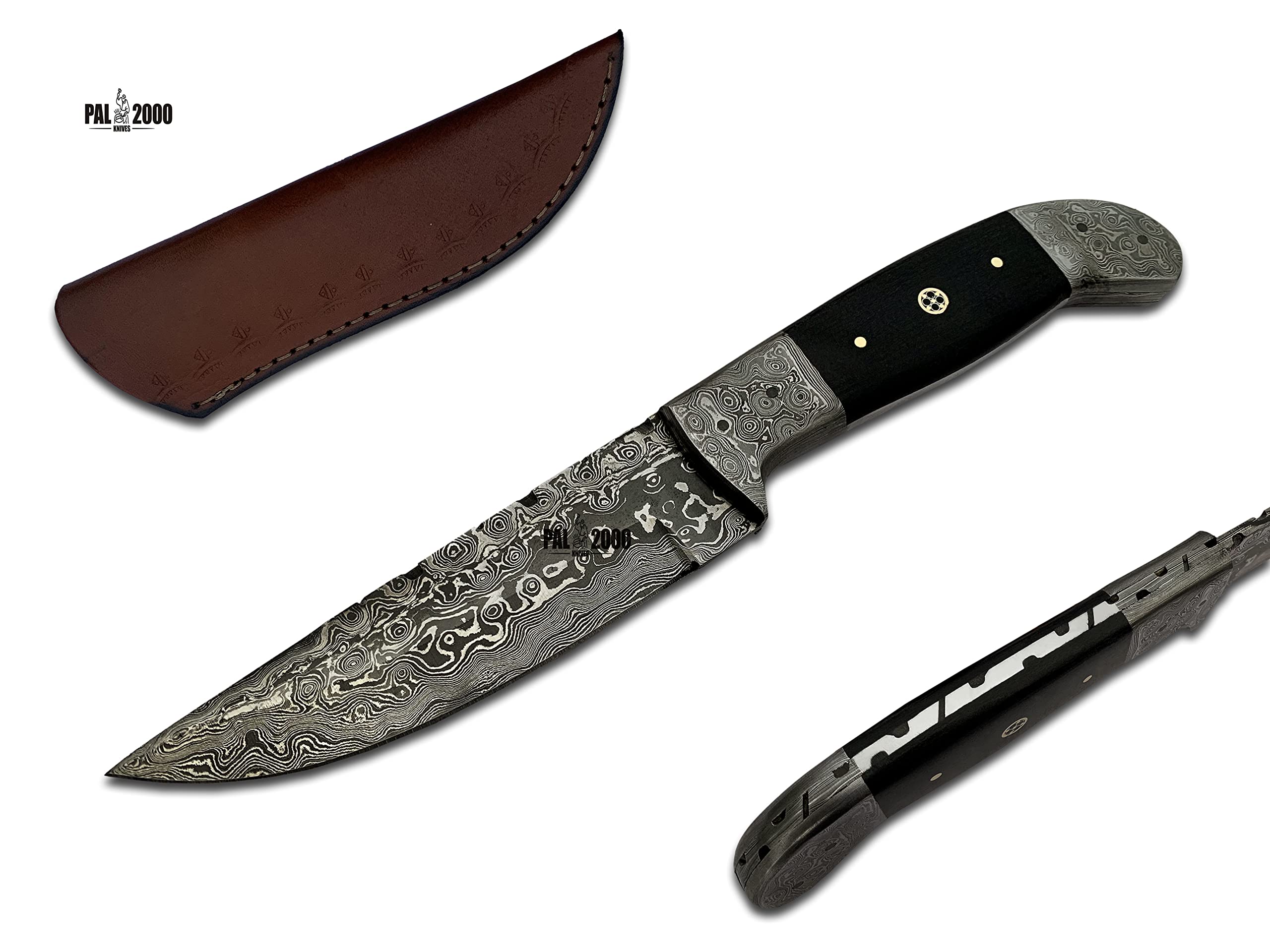 PAL 2000 KNIVES BOW-6015 Handmade Damascus Steel Knife with Sheath