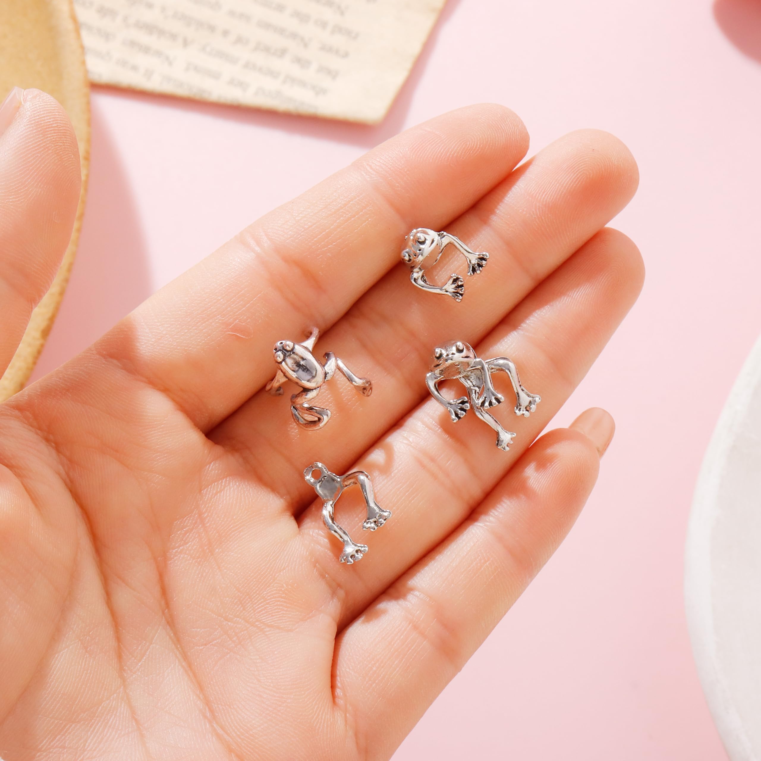 Silver Frog Earrings for Women Vintage Frogs Shaped Stud Earrings Cute Animal Earrings Frog Jewelry for Birthday Christmas