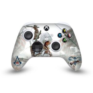 head case designs officially licensed assassin's creed game cover iii graphics vinyl sticker gaming skin decal cover compatible with xbox series x/s controller