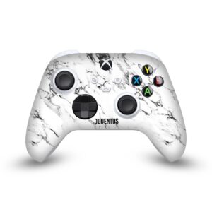 Head Case Designs Officially Licensed Juventus Football Club White Marble Art Vinyl Sticker Gaming Skin Decal Cover Compatible with Xbox Series S Console and Controller Bundle