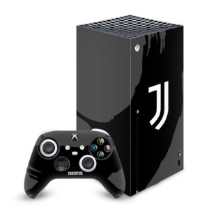 head case designs officially licensed juventus football club sweep stroke art matte vinyl sticker gaming skin decal cover compatible with xbox series x console and controller bundle