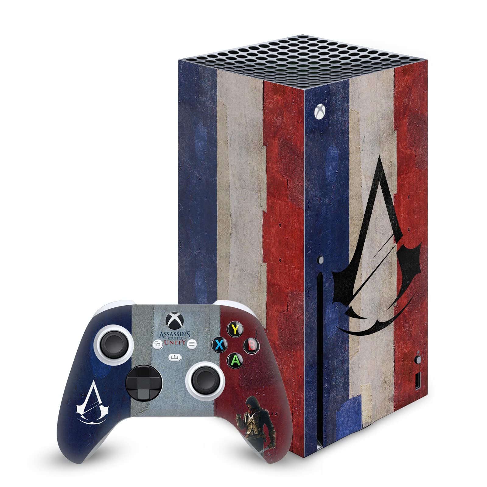 Head Case Designs Officially Licensed Assassin's Creed Flag of France Unity Key Art Matte Vinyl Sticker Gaming Skin Decal Cover Compatible with Xbox Series X Console and Controller Bundle