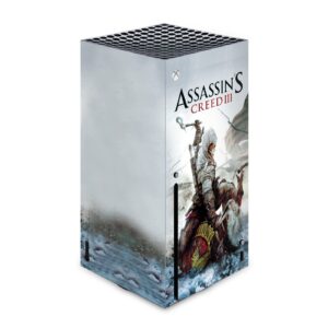 head case designs officially licensed assassin's creed game cover iii graphics matte vinyl sticker gaming skin decal cover compatible with xbox series x console