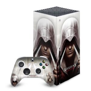 head case designs officially licensed assassin's creed ezio ii graphics matte vinyl sticker gaming skin decal cover compatible with xbox series x console and controller bundle