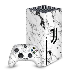 head case designs officially licensed juventus football club white marble art matte vinyl sticker gaming skin decal cover compatible with xbox series x console and controller bundle