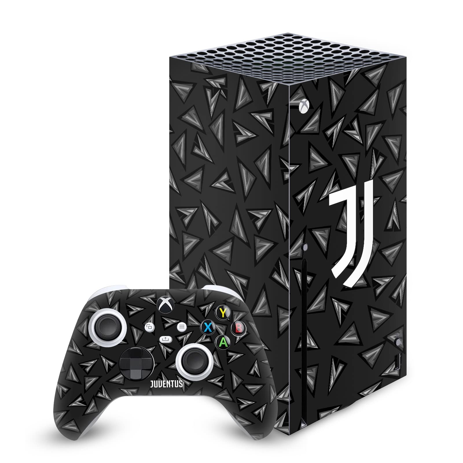 Head Case Designs Officially Licensed Juventus Football Club Geometric Pattern Art Vinyl Sticker Gaming Skin Decal Cover Compatible with Xbox Series X Console and Controller Bundle