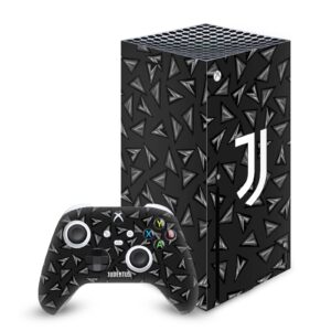 Head Case Designs Officially Licensed Juventus Football Club Geometric Pattern Art Matte Vinyl Sticker Gaming Skin Decal Cover Compatible with Xbox Series X Console and Controller Bundle