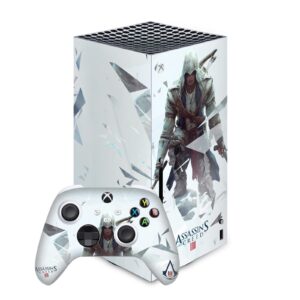 head case designs officially licensed assassin's creed connor iii graphics matte vinyl sticker gaming skin decal cover compatible with xbox series x console and controller bundle