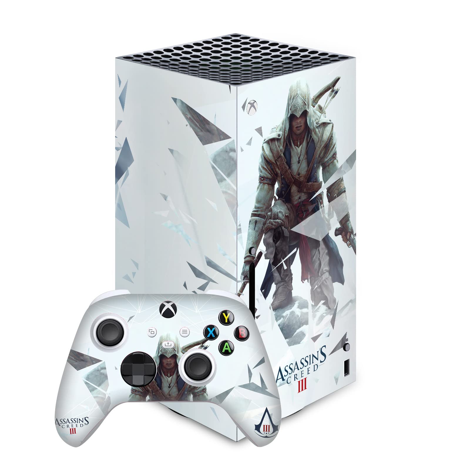 Head Case Designs Officially Licensed Assassin's Creed Connor III Graphics Matte Vinyl Sticker Gaming Skin Decal Cover Compatible with Xbox Series X Console and Controller Bundle