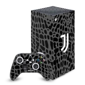 head case designs officially licensed juventus football club animal print art matte vinyl sticker gaming skin decal cover compatible with xbox series x console and controller bundle