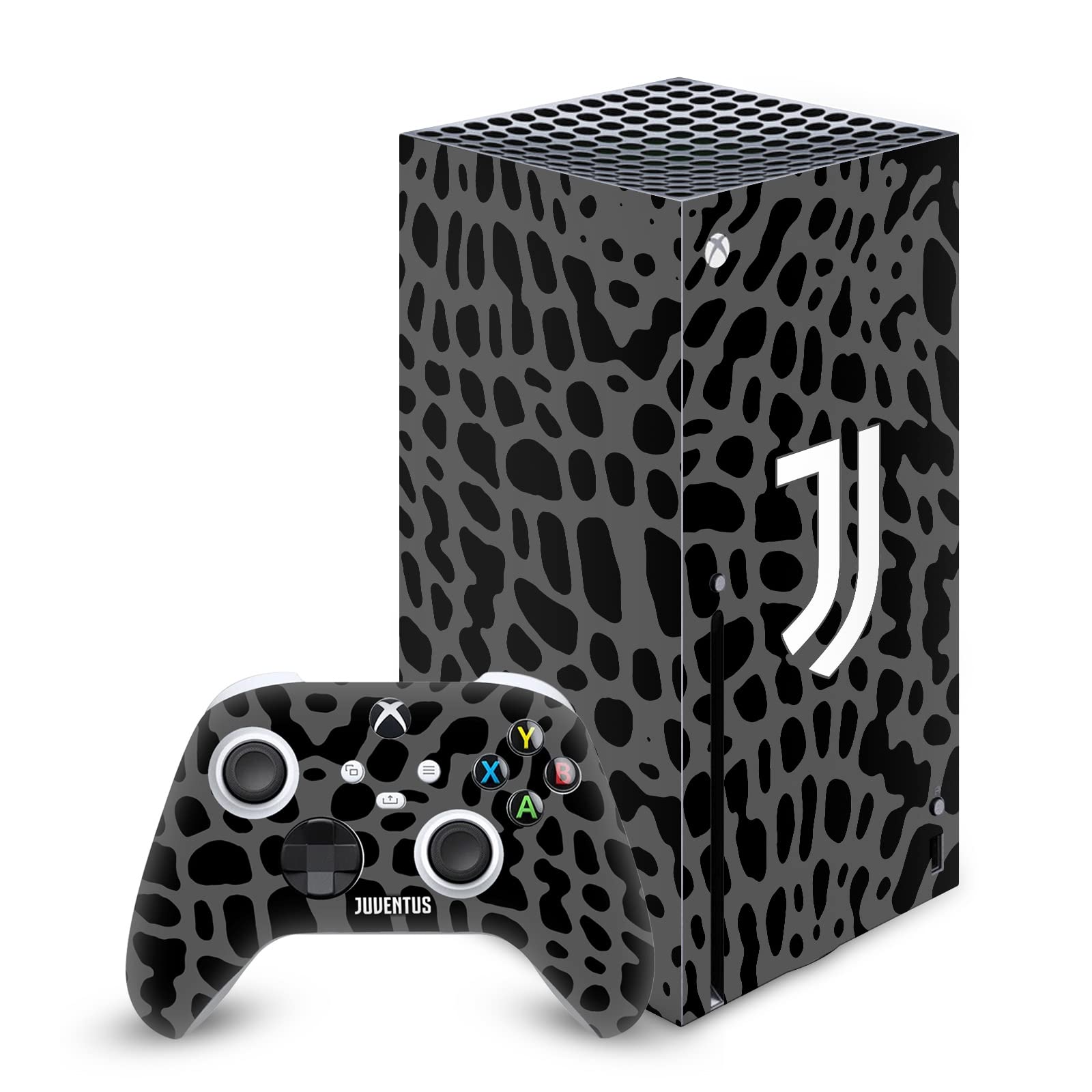 Head Case Designs Officially Licensed Juventus Football Club Animal Print Art Matte Vinyl Sticker Gaming Skin Decal Cover Compatible with Xbox Series X Console and Controller Bundle