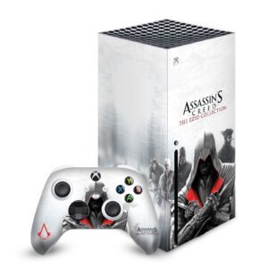 head case designs officially licensed assassin's creed cover art brotherhood graphics matte vinyl sticker gaming skin decal cover compatible with xbox series x console and controller bundle