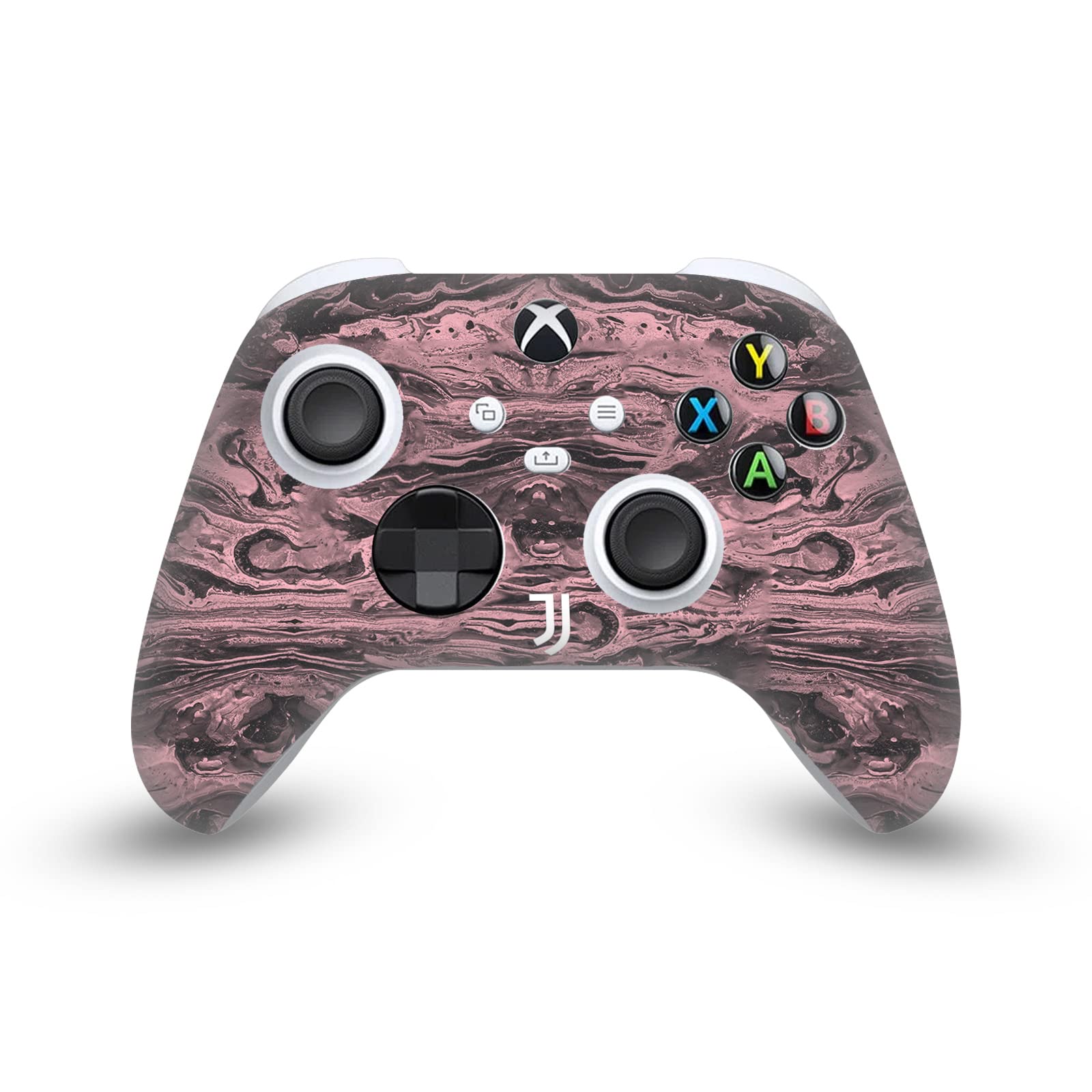 Head Case Designs Officially Licensed Juventus Football Club Black & Pink Marble Logo Art Vinyl Sticker Gaming Skin Decal Cover Compatible with Xbox Series X/S Controller