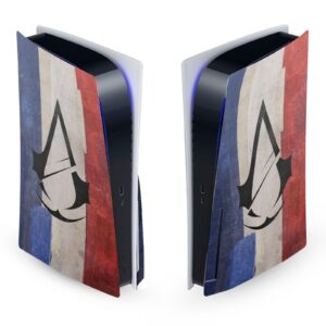 head case designs officially licensed assassin's creed flag of france unity key art matte vinyl faceplate sticker gaming skin decal cover compatible with sony playstation 5 ps5 disc edition console