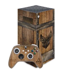 head case designs officially licensed assassin's creed wood and metal chest black flag graphics vinyl sticker gaming skin decal cover compatible with xbox series x console and controller bundle