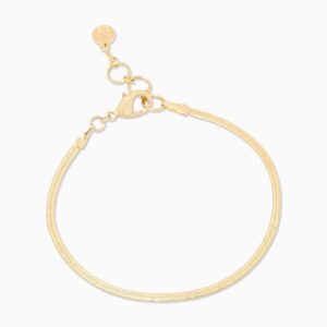 gorjana Women's Venice Mini Bracelet, 18k Gold Plated, Herringbone Adjustable Chain