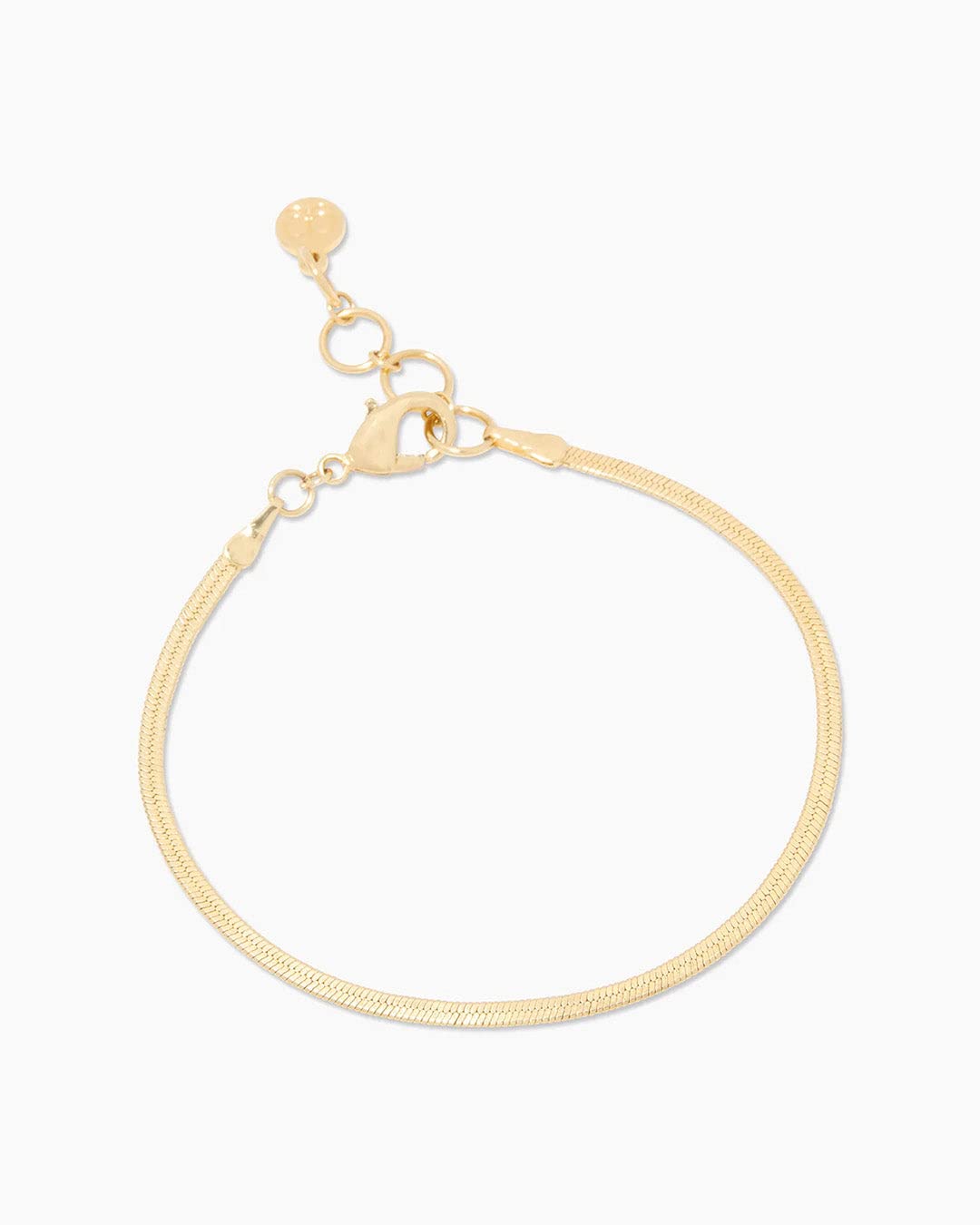 gorjana Women's Venice Mini Bracelet, 18k Gold Plated, Herringbone Adjustable Chain