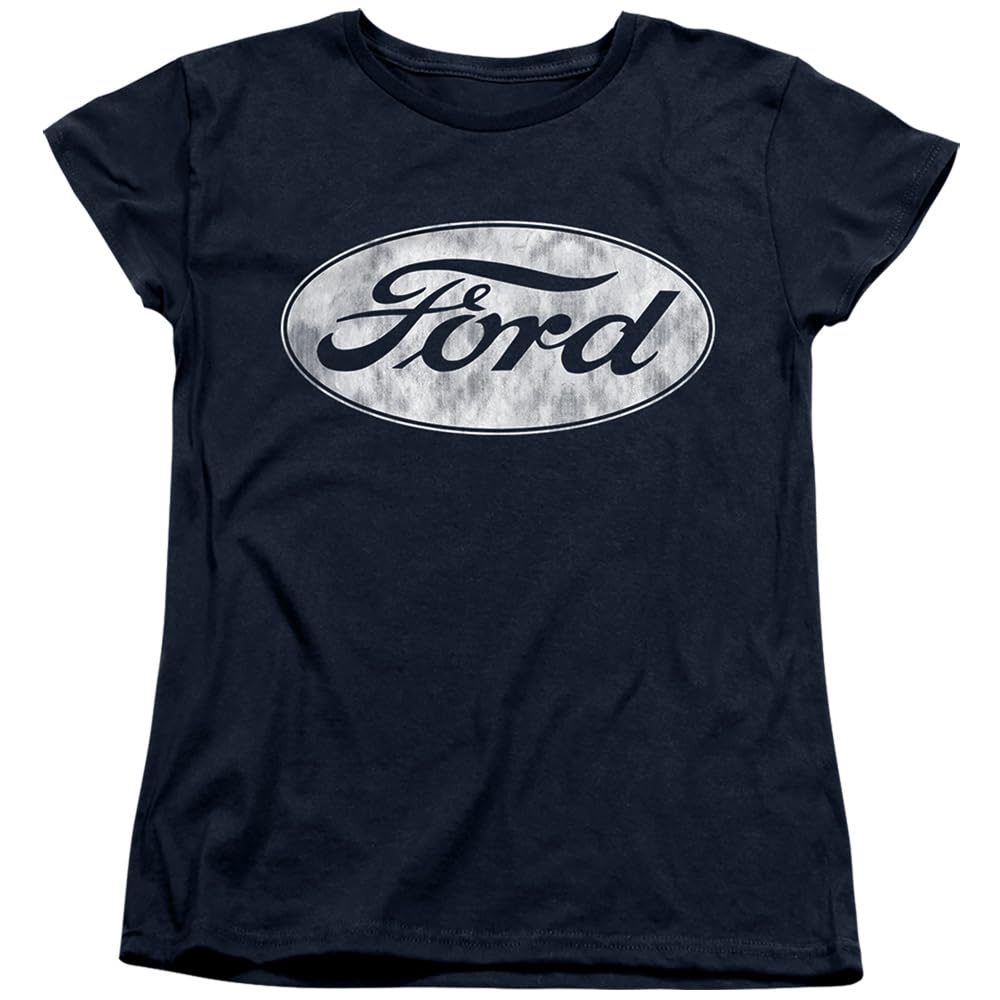 Popfunk Classic Ford Logo Women's T Shirt,Navy, 2X-Large