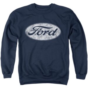 Popfunk Classic Ford Logo Unisex Adult Crewneck Sweatshirt,Navy, Large