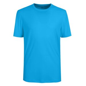 moheen men's cooling ice silk running shirts quick dry short sleeve athletic gym t-shirts upf 50+ outdoor workout tshirts(blue,m)