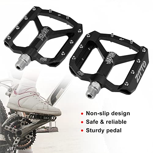 X AUTOHAUX 1 Pair Non Slip Pedals Platform Flat Bicycle Pedals 9/16" for Road Bikes MTB Mountain Bike