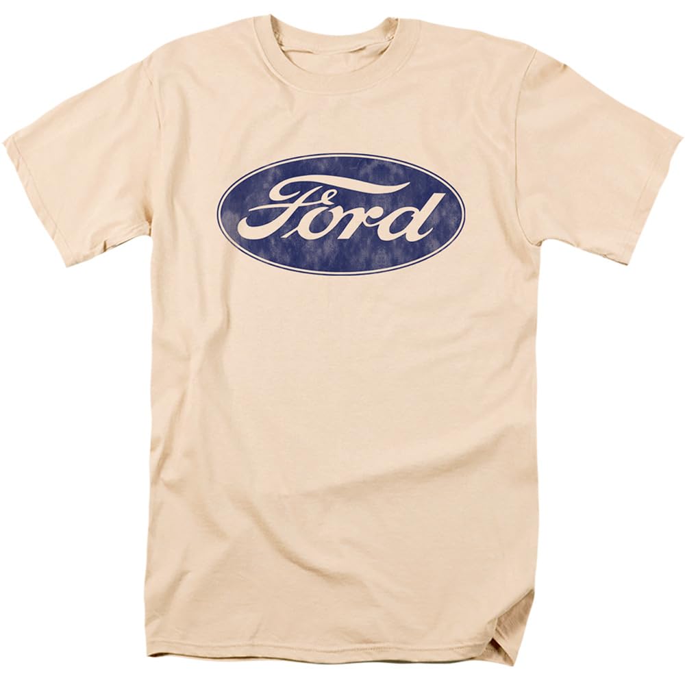 Popfunk Classic Ford Bronco Logo Unisex Adult T Shirt,Cream, Small