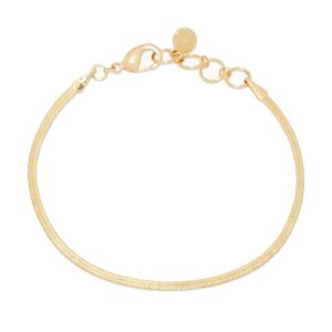 gorjana Women's Venice Mini Bracelet, 18k Gold Plated, Herringbone Adjustable Chain