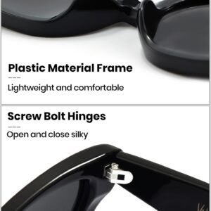 Veda Tinda Vision Oversized Square Sunglasses Trendy Retro Big Black Sunglasses for Women Polarized Men Sunglasses UV Protection