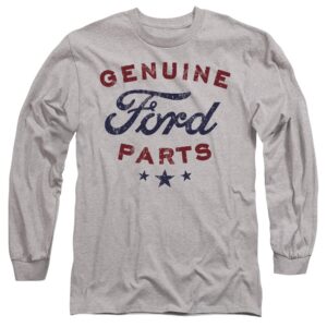 popfunk classic ford genuine parts unisex adult long-sleeve t shirt,athletic heather, small