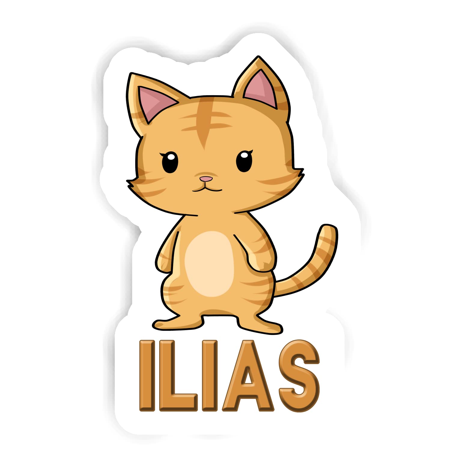 12 Stickers Ilias Cat (2pcs 5.5inch, 4pcs 2.5inch, 6pcs 1.8inch)