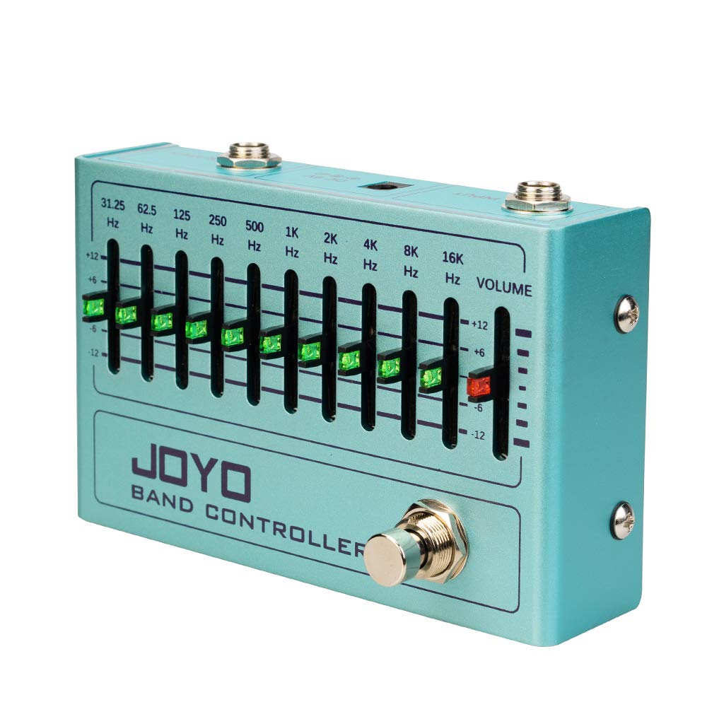 JOYO R-12 EQ 10-Band Equalizer Pedal Bundle with JP-04 Isolated 9V 12V 18V Guitar Effect Pedal Power Supply