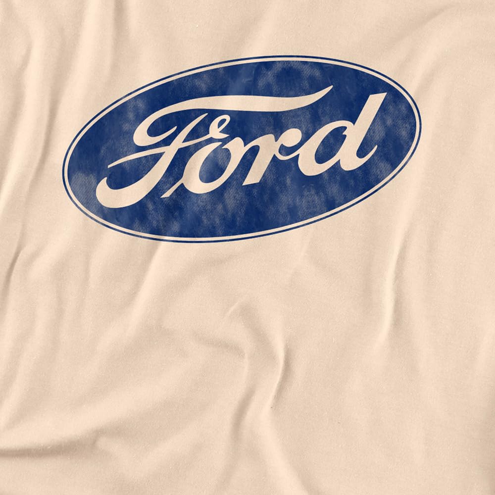 Popfunk Classic Ford Bronco Logo Unisex Adult T Shirt,Cream, Small