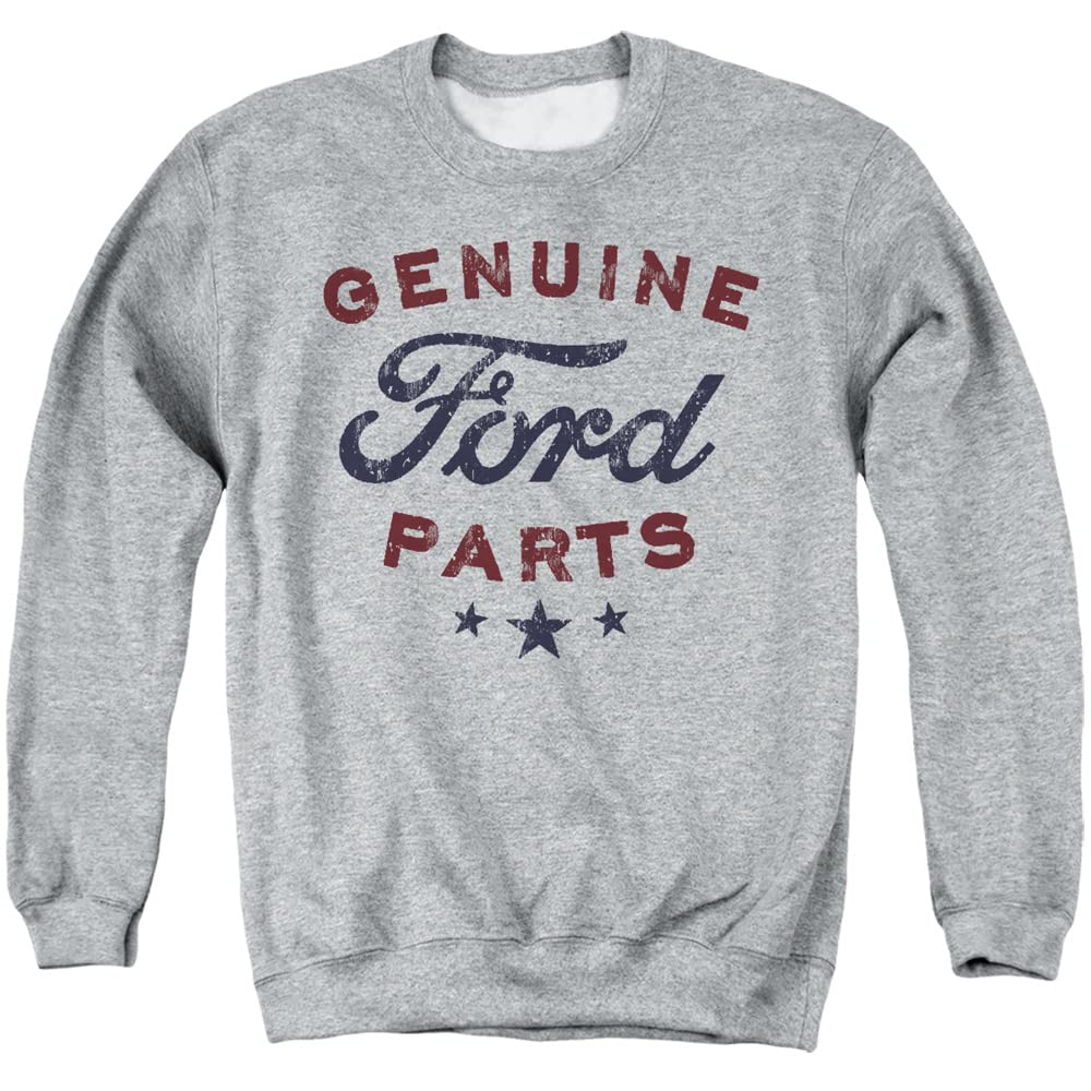 Popfunk Classic Ford Genuine Parts Unisex Adult Crewneck Sweatshirt,Athletic Heather, X-Large