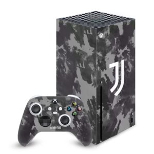 head case designs officially licensed juventus football club monochrome splatter logo art matte vinyl sticker gaming skin decal cover compatible with xbox series x console and controller bundle