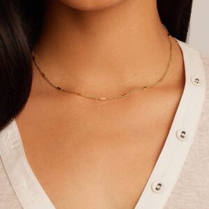 gorjana Women's Tatum Necklace, 18k Gold Plated, Link Bar Chain