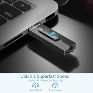 Vansuny External USB SSD 500GB Portable Solid State Drive, Up to 430MB/s - USB 3.1-USB A - Type C Compatible with Windows MAC Android PS4 PS5 Linux