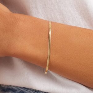 gorjana Women's Venice Mini Bracelet, 18k Gold Plated, Herringbone Adjustable Chain