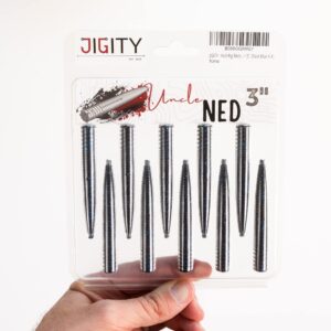 JIGITY - Ned Rig Baits | 10 Pack Uncle Ned 3" Soft Plastic Worms | Finesse Style Bait Largemouth Smallmouth Multispecies Crappie Bluegill Bass Fishing Gear (3", Black Blue FLK)