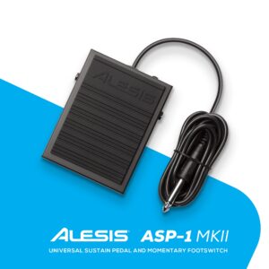 Alesis ASP-1 MKII Universal Sustain Pedal and Momentary Footswitch with 5ft Cable and Non Slip Bottom