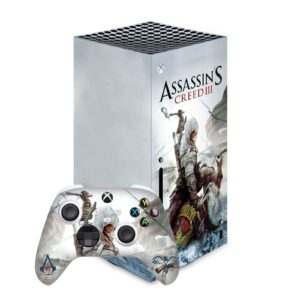 Head Case Designs Officially Licensed Assassin's Creed Game Cover III Graphics Matte Vinyl Sticker Gaming Skin Decal Cover Compatible with Xbox Series X Console and Controller Bundle